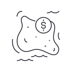 Rich country icon, linear isolated illustration, thin line vector, web design sign, outline concept symbol with editable stroke on white background.