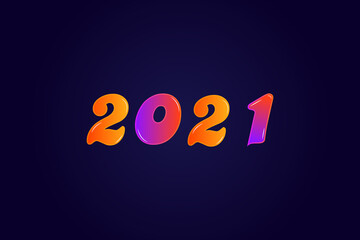 2021 3d  Colorful text effect vector illustration