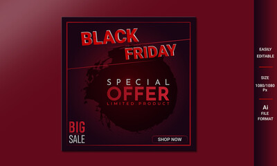 Black Friday Sale Card layout with clean background