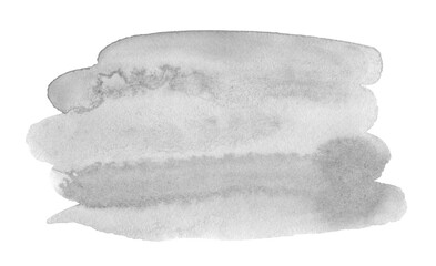 Neutral gray watercolor stains with natural stains on a paper basis. Isolated frame for design. Abstract background.