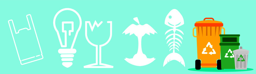 Trash and Garbage Icon. Vector Illustration.