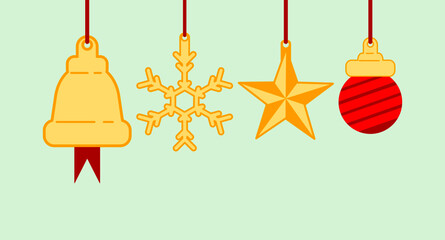 Objects for decorating Christmas trees