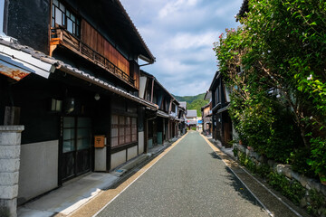 Naklejka premium 岐阜県 美濃市 うだつの上がる町並み