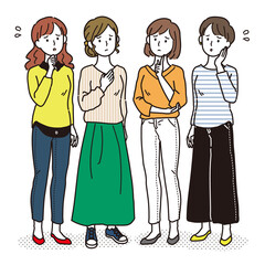 心配する複数の女性