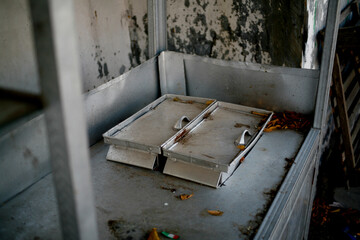 abandoned cart of hawker street food