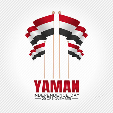 vector graphic of Yaman independence day good for Yaman independence day celebration. flat design. flyer design.flat illustration.
