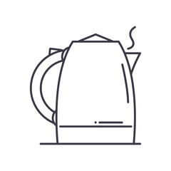 Kettle concept icon, linear isolated illustration, thin line vector, web design sign, outline concept symbol with editable stroke on white background.