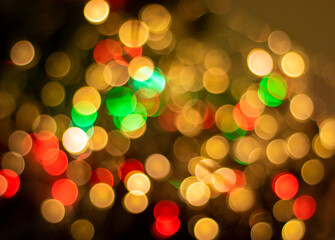 Obraz premium Abstract circular defocused bokeh. Christmas and new year background of light.