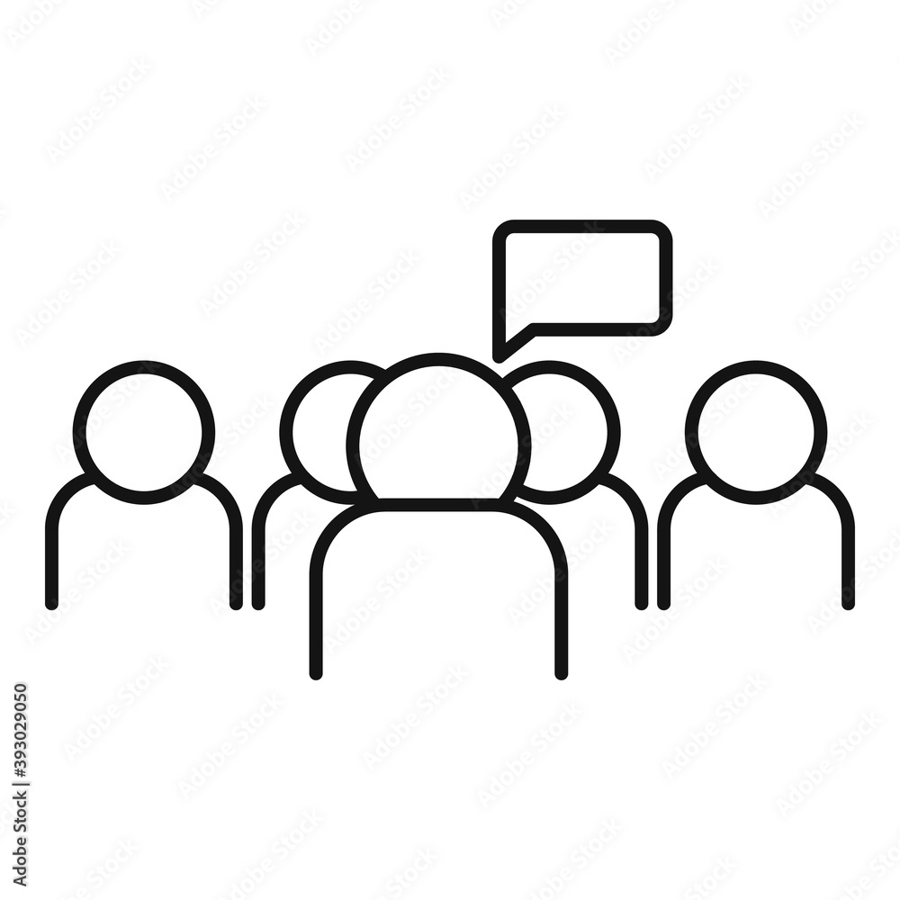 Poster guide tour group icon. outline guide tour group vector icon for web design isolated on white backgro