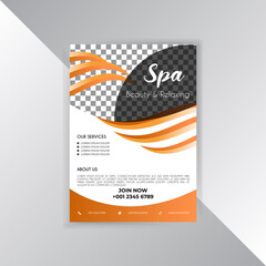 Naklejka premium Creative Relaxing Spa Flyer Template Design Vector Illustration