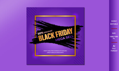 Black Friday Mega Sale Social Media Layout