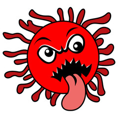 vector graphic illustration  of the corona virus.It is suitable for use as a corona virus prevention virus icon