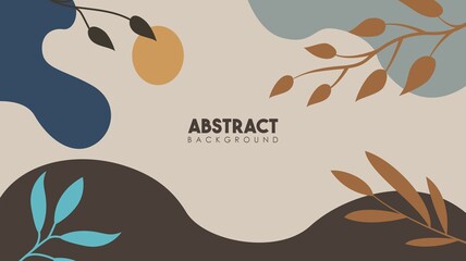 Abstract tropical leaves elements flower poster background