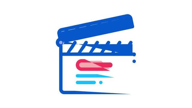 Motion Design Studio Icon Animation Movie Motion Redactor Programme On Computer Screen And Video Player, Filmstrip And Clipboard