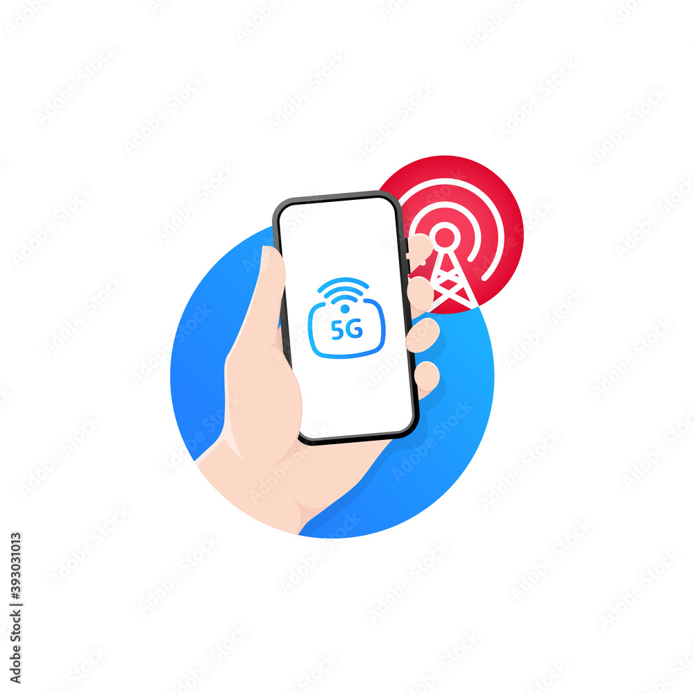 Poster 5g network wireless systems and internet. communication network. vector illustration.