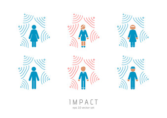 Influence - vector icons set.