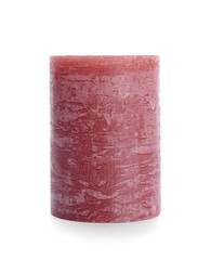 Wax candle on white background