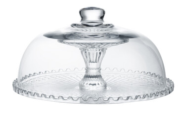 Empty glass storage container isolated on white background