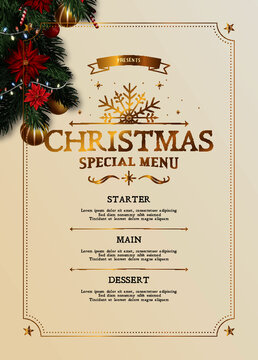 christmas day menu template free