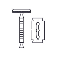 Razor for men icon, linear isolated illustration, thin line vector, web design sign, outline concept symbol with editable stroke on white background.