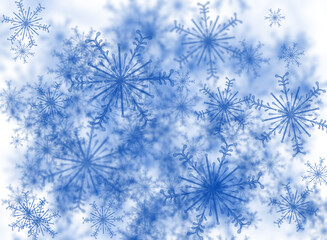 snowflakes on blue background