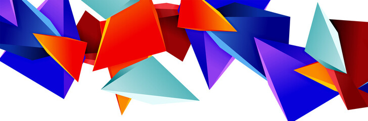 Fototapeta premium Triangle mosaic abstract background, 3d triangular low poly shapes. Geometric vector illustration for covers, banners, flyers and posters and other