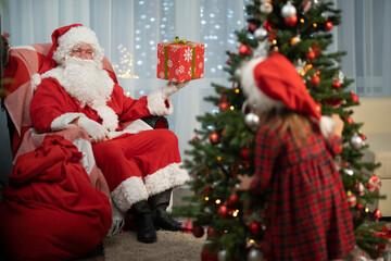 Santa Claus and child