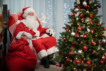 Santa Claus in a room