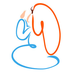 woman praying to God from biblical times, kneeling, Virgin Mary