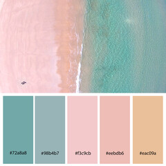 Beautiful Pastels Designer Color Palette inspired by aerial views of summer beach taken in South...