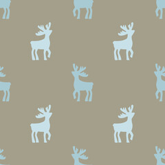 Vector seamless pattern with colorful deers