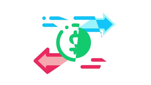 Fake Money Elements Icon Animation Bandit Silhouette And Pencil, Printing And Laundering Money Dollar