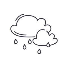 Raining icon, linear isolated illustration, thin line vector, web design sign, outline concept symbol with editable stroke on white background.
