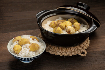 炊きたての栗ご飯 秋の味覚