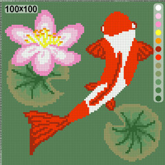 koi fish pattern for embroidery or knitting