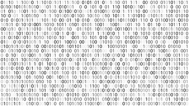 Binary computer code. White matrix of zeros and ones. Abstract digital background. Vector Illustration.