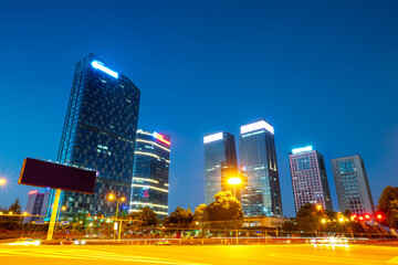 Fototapeta na wymiar Night view of Guiyang Financial District, Guizhou, China.