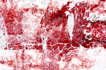 Surface covered with splattered paint.