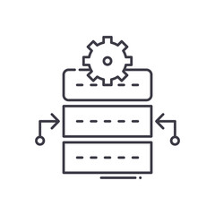 Project data icon, linear isolated illustration, thin line vector, web design sign, outline concept symbol with editable stroke on white background.