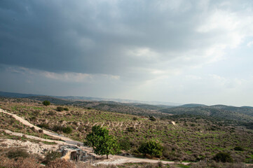 Fototapeta premium View on biblical landscape Beit Guvrin Maresha. Israel.
