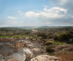Fototapeta na wymiar View on biblical landscape Beit Guvrin Maresha. Israel.