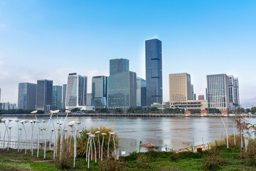 Fototapeta premium Modern building office building of Fuzhou Financial District