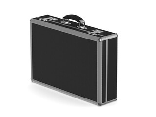 closed black travel bag on white background. Isolated 3D illustration