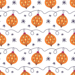Christmas balls decoration seamless pattern