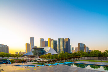 Fototapeta na wymiar qianjiang new city central business district