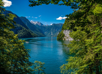 Fototapeta premium Blick vom Malerwinkel auf den Königsee.