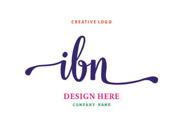 Obraz premium IBN lettering logo is simple, easy to understand and authoritative