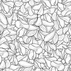 Seamless pattern with wisteria flowers, Beautiful black and white pattern background, Black and white flower background