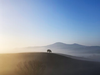 Fototapeta premium Val d'Orcia hills sunrise