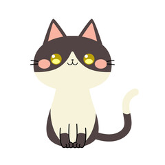 猫のイラスト ハチワレ